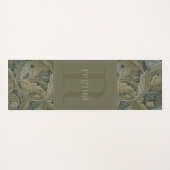 botanisch groen William Morris Monogram Yogamat (Achterkant (horizontaal))