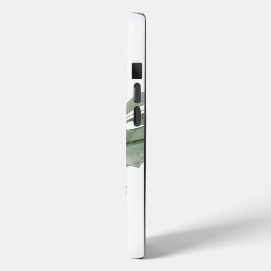 Botanisch groen zilveren lint gepersonaliseerd Case-Mate iPhone case (Achterkant / Links)