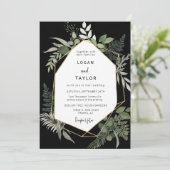 Botanisch groen Zwart Goud Lijst QR Code Foto Kaart (Staand voorkant)