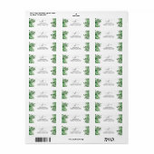 Botanisch Groene Monogram Retouradreslabel Etiket (Full Sheet)