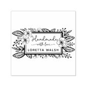 Botanisch handgetekend frame handgemaakt met liefd zelfinktende stempel (Design)