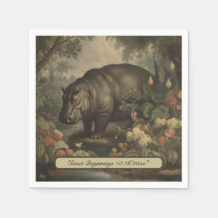 Botanisch Hippo, aanpasbaar Servet