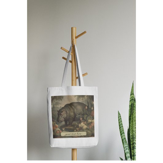  Botanisch Hippo, aanpasbaar Tote Bag