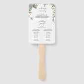 Botanisch huwelijksprogramma Fan Loving Memory Handwaaier (Achterkant)