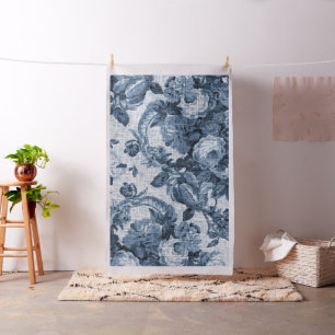  Botanisch Indigoblauw #5 Floral Toile Stof