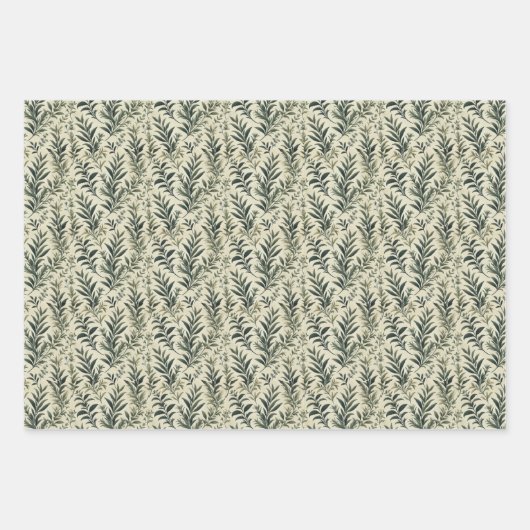 Botanisch Ivoor/Sage Wrap Decoupage Papers Inpakpapier Vel (Voorkant 2)