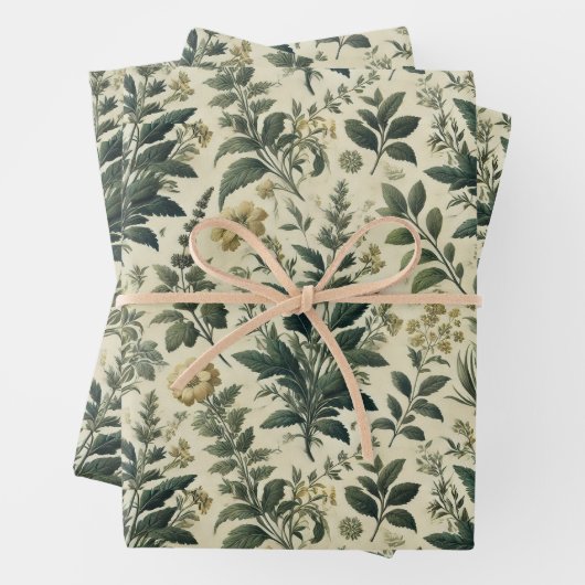  Botanisch Ivoor/Sage Wrap Decoupage Papers Inpakpapier Vel (In situ)