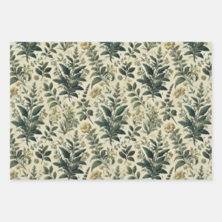 Botanisch Ivoor/Sage Wrap Decoupage Papers Inpakpapier Vel