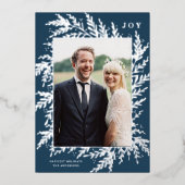 Botanisch kader vakantiefoto zilverfolie kaart (Voorkant)