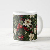 Botanisch Kerstpatroon Extra Grote Beker (Voorkant rechts)