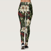 Botanisch Kerstpatroon Leggings (Achterkant)