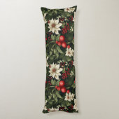 Botanisch Kerstpatroon Lichaamskussen (Achterkant (Verticaal))