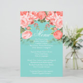 Botanisch koraal en Blauwgroen bloem - Menu (Staand voorkant)