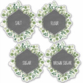 Botanisch krijtbord Keuken Canister Label (Voorkant)