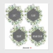 Botanisch krijtbord Keuken Canister Label (Vel)