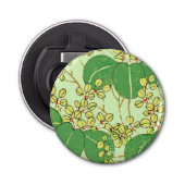 Botanisch kunstpatroon van Japans leder Button Flesopener (Voorkant)