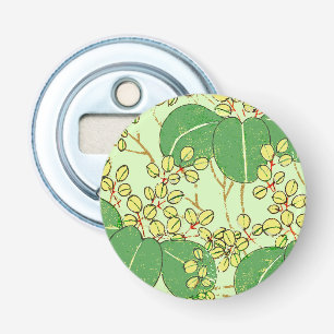 Botanisch kunstpatroon van Japans leder Button Flesopener
