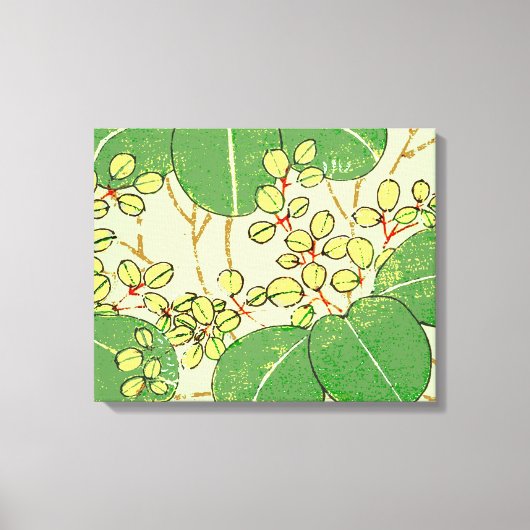 Botanisch kunstpatroon van Japans leder Canvas Afdruk (Voorkant)