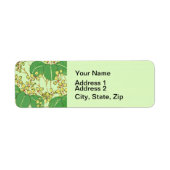 Botanisch kunstpatroon van Japans leder Etiket (Voorkant)