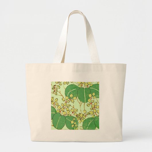 Botanisch kunstpatroon van Japans leder Grote Tote Bag (Voorkant)