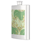 Botanisch kunstpatroon van Japans leder Heupfles (Links)