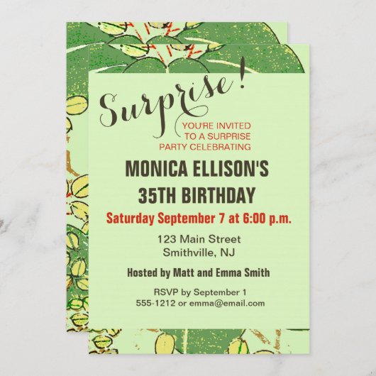 Botanisch kunstpatroon van Japans leder Kaart (Voorkant / Achterkant)