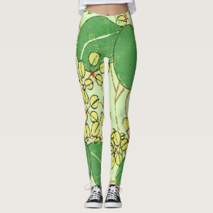 Botanisch kunstpatroon van Japans leder Leggings