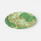 Botanisch kunstpatroon van Japans leder Papieren Bordje (Gekanteld)