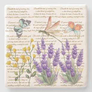 Botanisch kunstwerk Mooie handgeschreven brieven s Stenen Onderzetter
