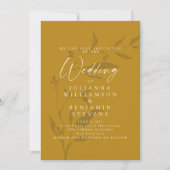 Botanisch kunstwerk Mustard Yellow Boho Wedding Kaart (Voorkant)