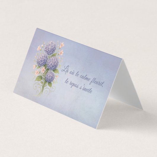 botanisch kussen, waar rust bloeit visitekaartjes (Voorkant)