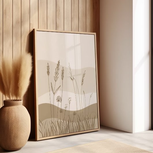 Botanisch landschap Boho Poster