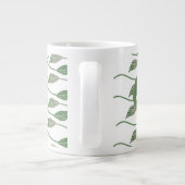 Botanisch leder Greenery Hand Drawn Pattern Extra Grote Beker (Achterkant)