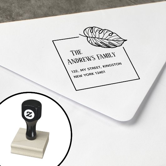 Botanisch leder 	rubberstempel