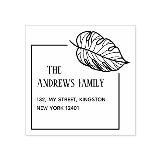 Botanisch leder 	rubberstempel (Afrduk)