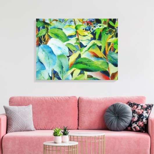 Botanisch lederen canvas 24 x 18 afdrukken (Insitu (Woonkamer))