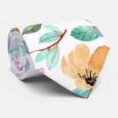 Botanisch lemon Geel Floral Greenery Pattern Stropdas (Opgerold)