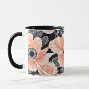 Botanisch lichtdoorlatend patroon mok