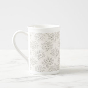 Botanisch lijnboeketpatroon porselein kop