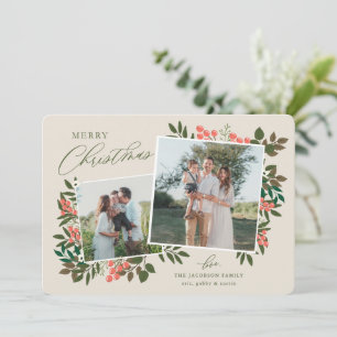Botanisch Lijst Kerst Kaart