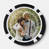 Botanisch Lijst Monogrammen Foto Poker Chips (Achterkant)