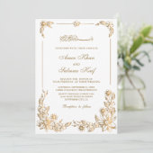 Botanisch lijst moslim bruiloft uitnodigingen (Staand voorkant)