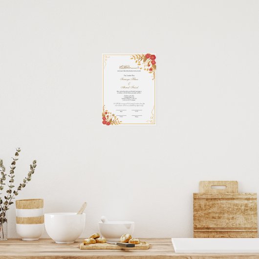 Botanisch lijst Nikkah Contract Poster (Keuken)