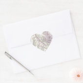 Botanisch Lila Hart Sticker (Envelop)