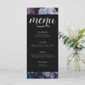 Botanisch maanlicht | Gotische bloemenbruiloft Menu (Staand voorkant)