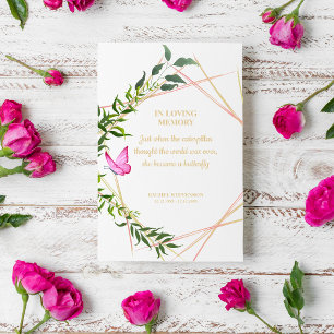 Botanisch met vlinder voor Memorial Beste Kaart