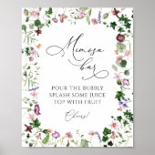 Botanisch Mimosa Bar Drink Sign Poster (Voorkant)