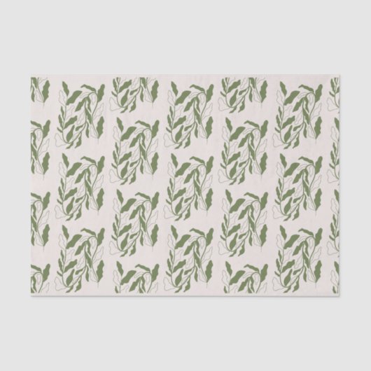 Botanisch modern patroonpapier tissuepapier (Voorkant)