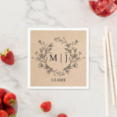 Botanisch Modern Script Bruiloft Kraft Servet (Insitu)