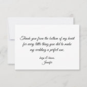 botanisch modern script foto bruidsmeisje bedankkaart (Achterkant)